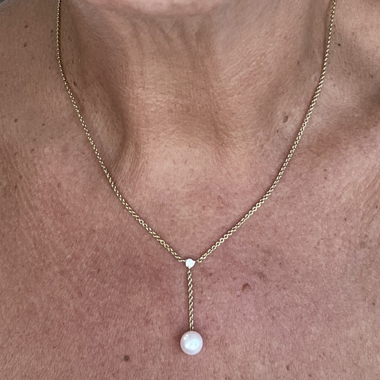 Pearl and diamond necklace/61-87523 - Image 3