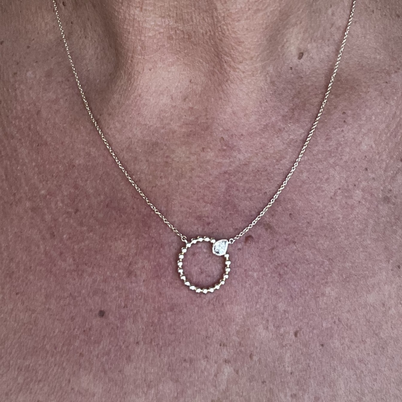 Circle necklace with pear shaped diamond/6656320DU2 - Image 2