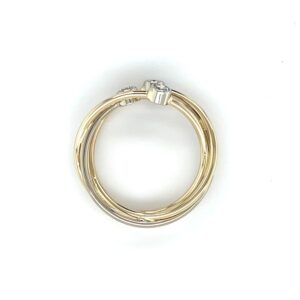 Gold and diamond triple circle ring/2811225