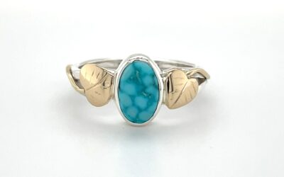 Two tone turquoise ring/EJ179
