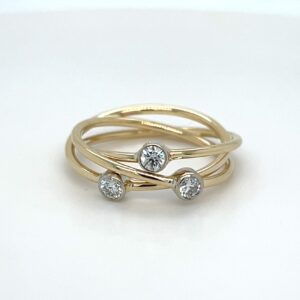 Triple band gold and diamond ring/281426