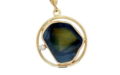 Sapphire slice and diamond pendant/286326