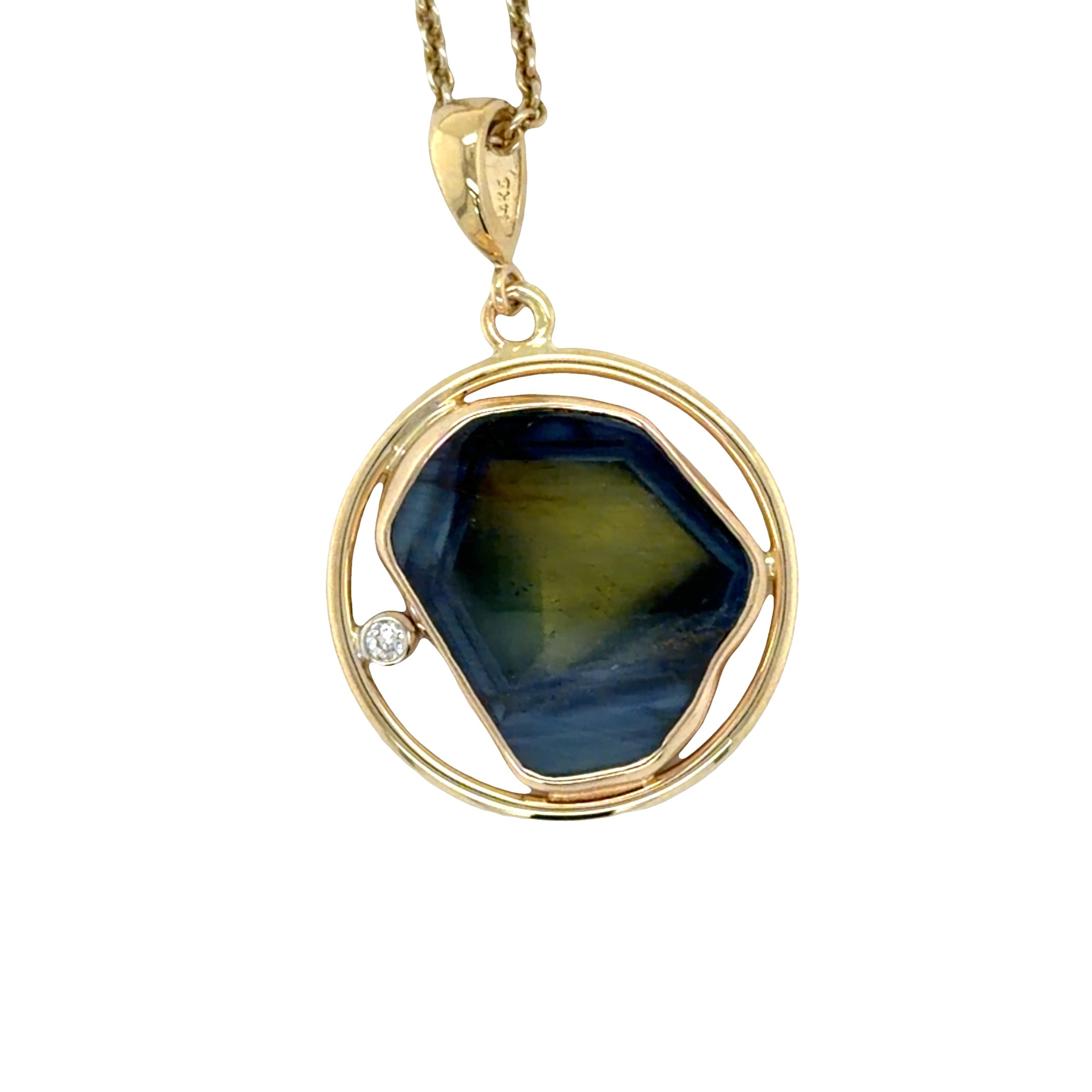 Sapphire slice and diamond pendant/286326