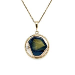 Sapphire slice and diamond pendant/286326