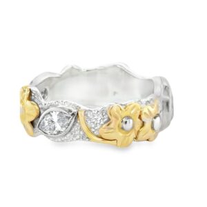 Two-tone marquise diamond ring/EJ185