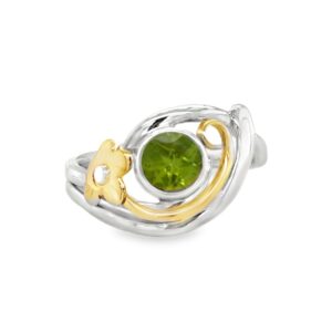 Two-tone peridot ring/EJ190