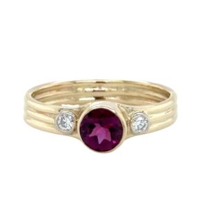 Rhodolite garnet and diamond ring/EJ189