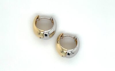 Reversible two-tone petite huggie hoops/181549