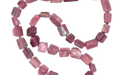 Pink tourmaline natural crystal necklace/282726