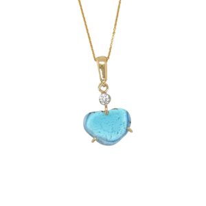 Lavender turquoise and diamond pendant/284726