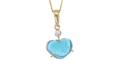 Lavender turquoise and diamond pendant/284726