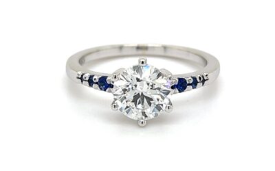 Lab grown diamond and sapphire ring/285826