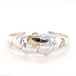 2-tone leaf cuff bracelet/EJ184