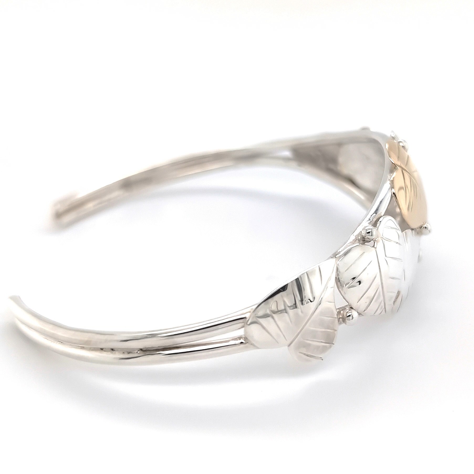 2-tone leaf cuff bracelet/EJ184 - Image 2