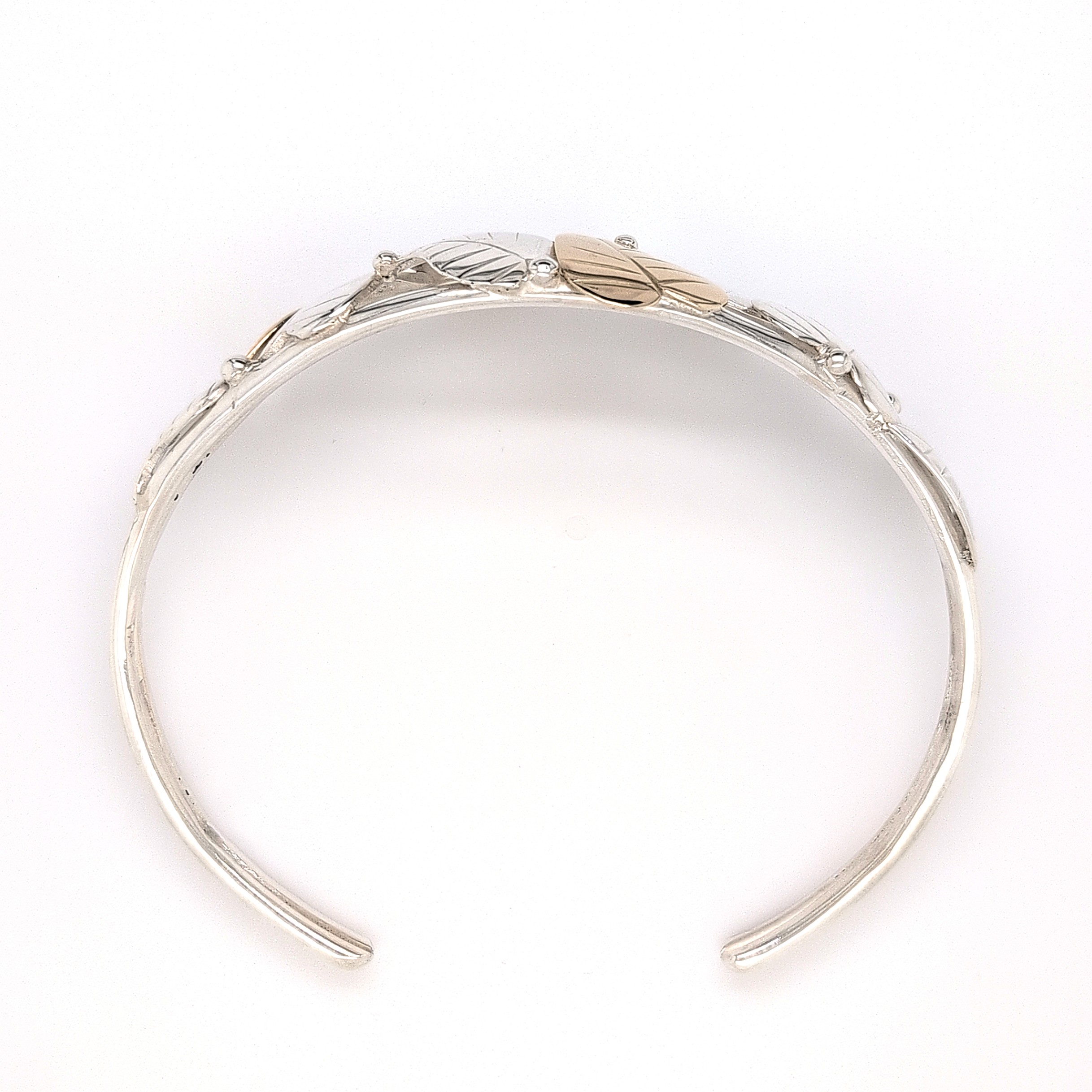 2-tone leaf cuff bracelet/EJ184 - Image 3
