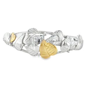 2-tone leaf cuff bracelet/EJ184