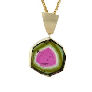 Watermelon tourmaline pendant/EJ191