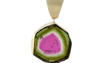 Watermelon tourmaline pendant/EJ191