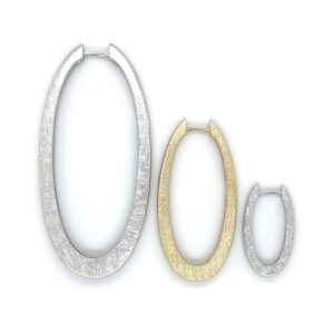 Oval hoops with etched texture, large/06-61236