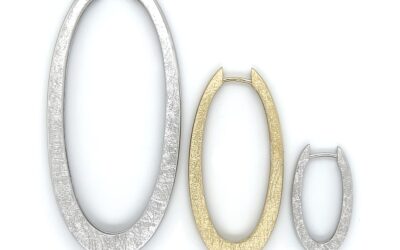 Oval hoops with etched texture, large/06-61236