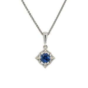 Blue sapphire vintage style necklace/28101026