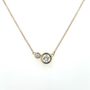 Bezel set lab grown 2-diamond necklace/2811026