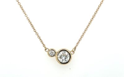 Bezel set lab grown 2-diamond necklace/2811026