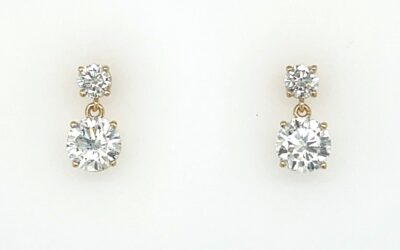 Lab grown diamond two-stone dangle earrings/28121026