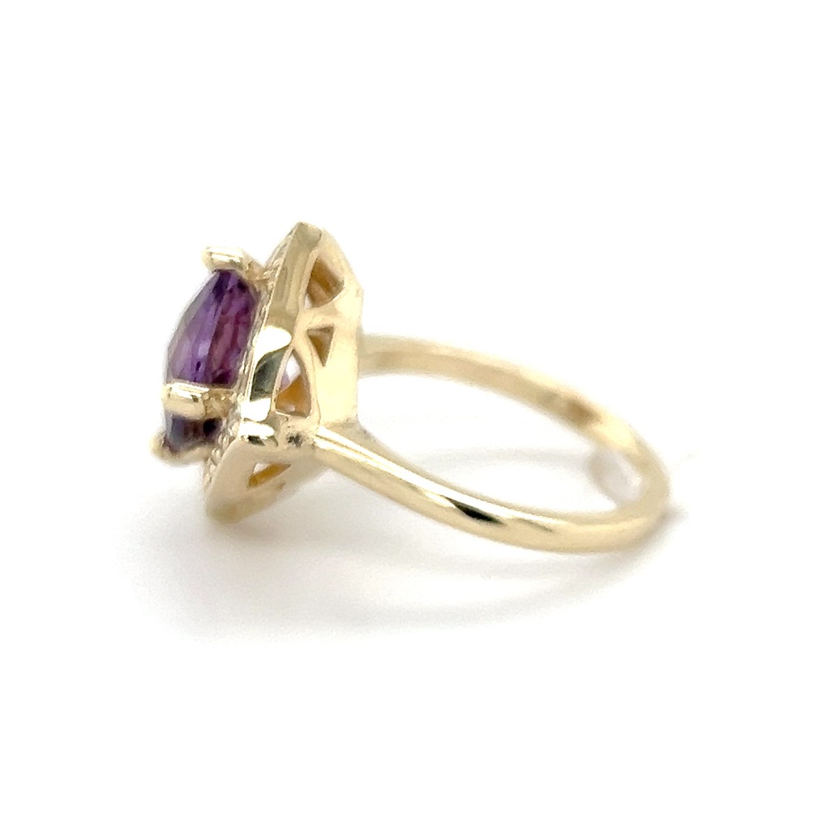 Cushion cut amethyst and diamond ring/28141026 - Image 3