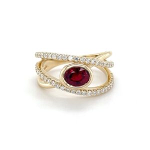 Ruby and lab grown diamond ring/28211026