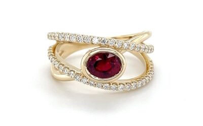Ruby and lab grown diamond ring/28211026