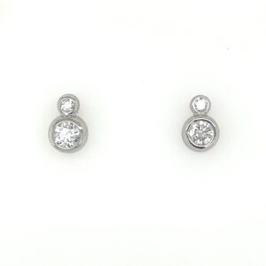Lab grown diamond bezel set earrings/28221026