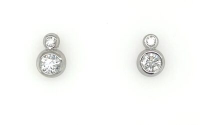 Lab grown diamond bezel set earrings/28221026