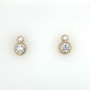 Lab grown diamond bezel set earrings/28231026