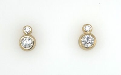 Lab grown diamond bezel set earrings/28231026