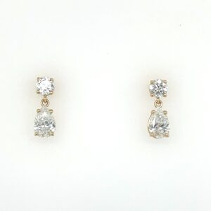 Lab grown diamond round/pear drop earrings/28241026