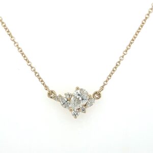 Lab-grown diamond cluster necklace/2851026