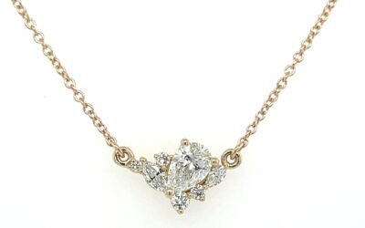 Lab-grown diamond cluster necklace/2851026