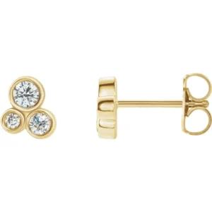 Petite lab grown diamond cluster studs/2861026