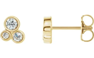 Petite lab grown diamond cluster studs/2861026