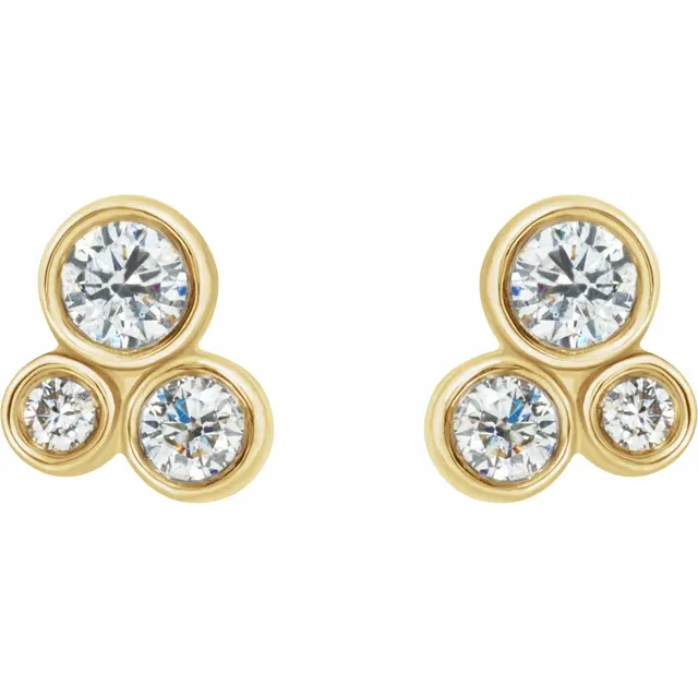 Petite lab grown diamond cluster studs/2861026 - Image 2