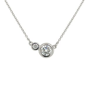 Bezel set lab grown 2-diamond necklace/2881026