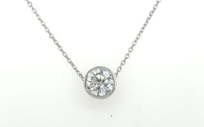 Bezel set lab-grown diamond slide necklace/2831026