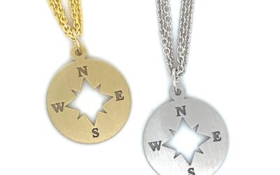 Compass charm necklace/35-01962