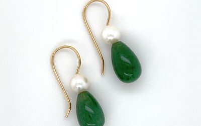 Aventurine and pearl drop earrings