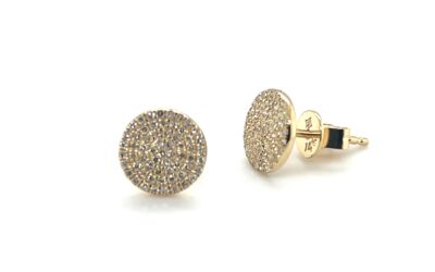Pave diamond disc earrings/E1527Y