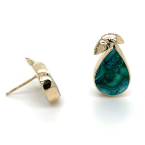 Malachite/chrysocolla post earrings/EJ194