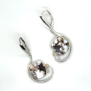Wild horse jasper scroll earrings/EJ198