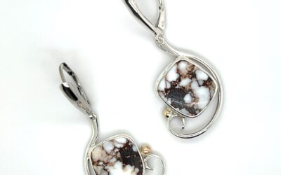 Wild horse jasper scroll earrings/EJ198