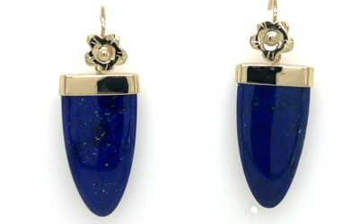Lapis and gold earrings/EJ199